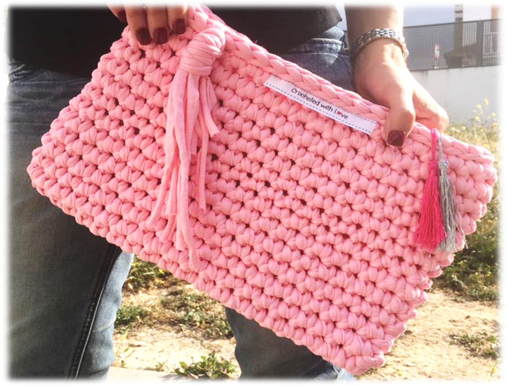 Bolso de trapillo Basic tejido a – Idealium Knitting