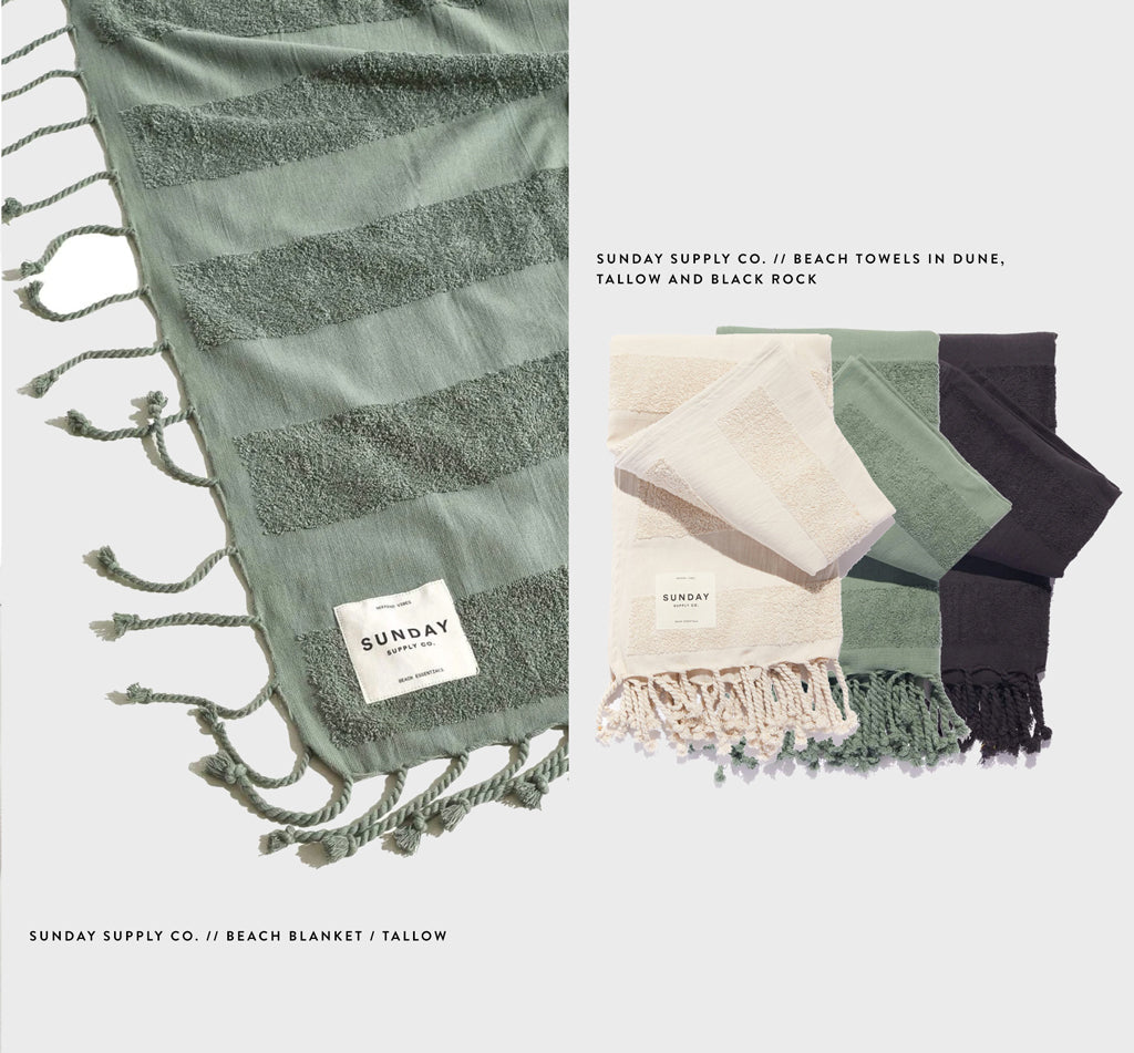 Sunday Supply Co beach towels and beach blankets