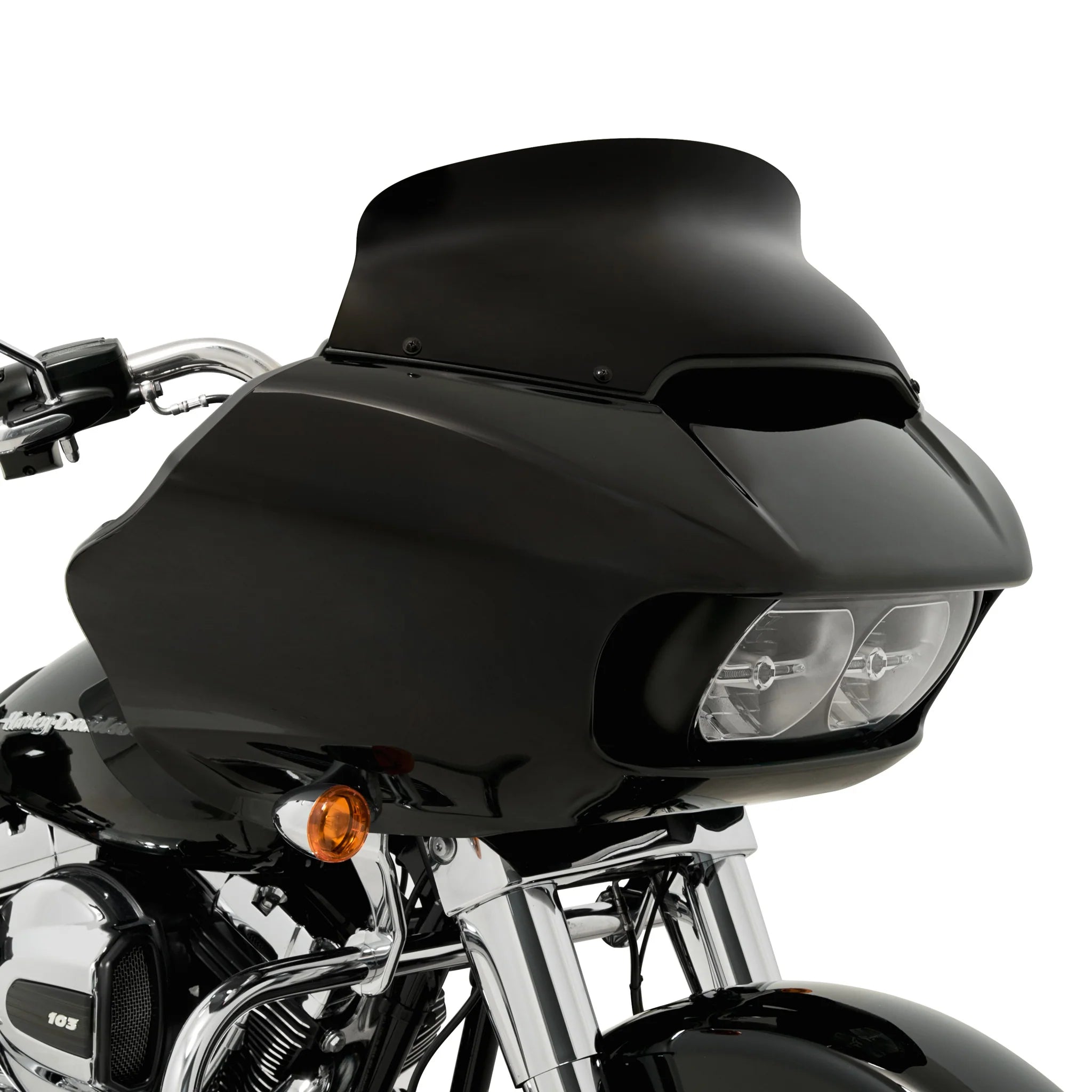 Memphis Shades Spoiler Windshield - 2015+ Road Glide - 6.5" - Black Opaque