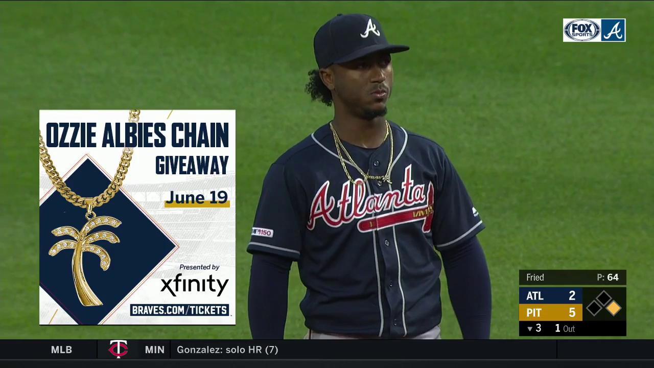 Ozzie Albies gold chain giveaway