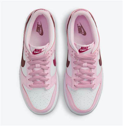 SNEAKER TÊNIS NIKE DUNK LOW PINK RED WHITE FOAM FEMININO