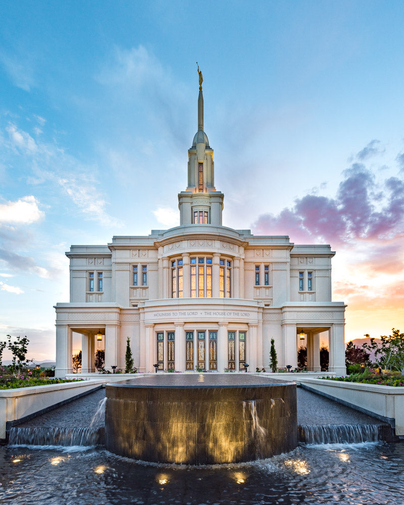 Payson Temple - Fountain by Lance Bertola | Altus Fine Art