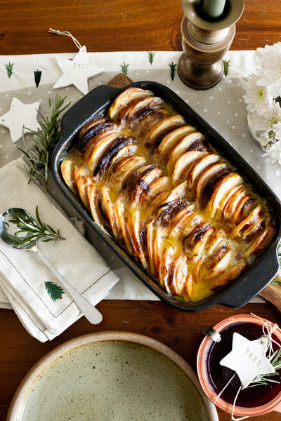 Vegan root vegetable gratin - creamy potato goodness!