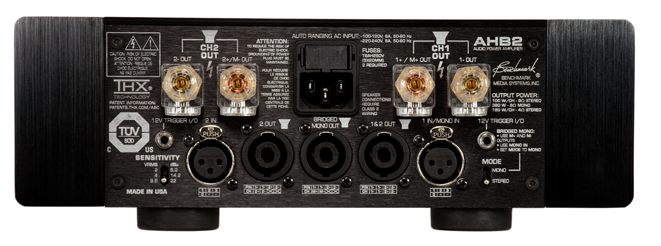 Benchmark AHB2 Power Amplifier -  Rear Panel