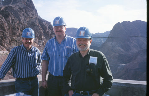 John Siau, Rory Rall and Allen H. Burdick at Hoover Dam in 2000