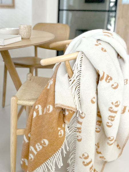 Wool Throw - Café Blanket