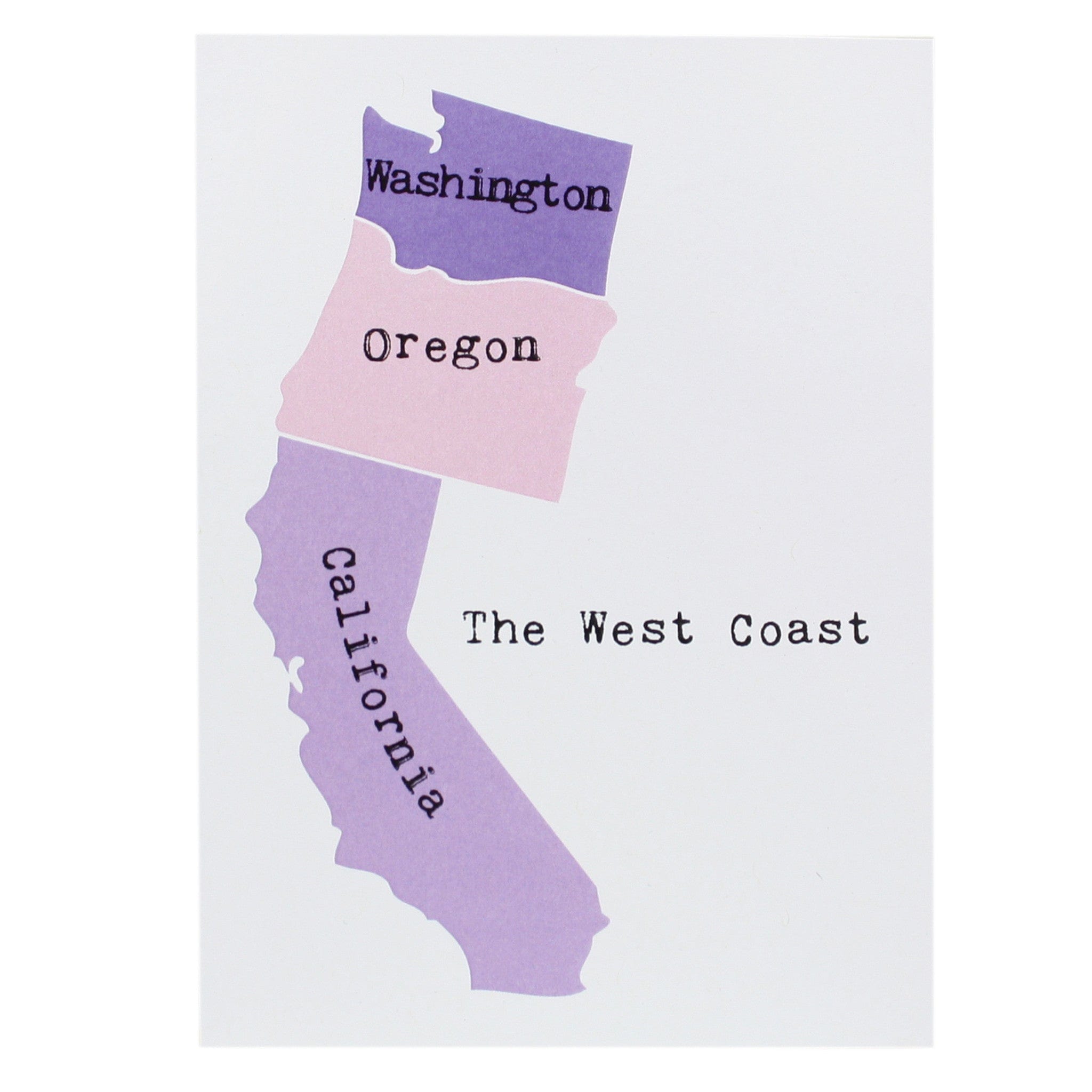 Map of the West Coast Note | April | Smudge Ink