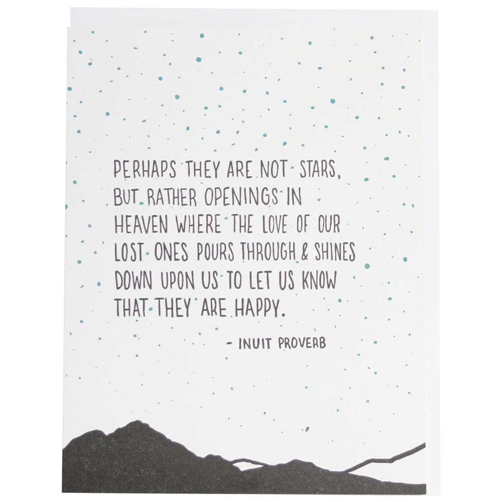 Stars In The Sky Quote Sympathy Card Sympathy Cards Smudge Ink