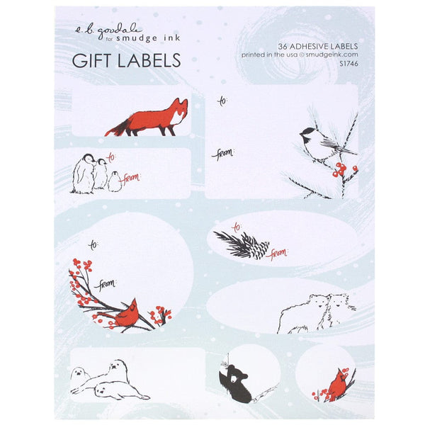 Winter Songbirds Holiday Gift Labels