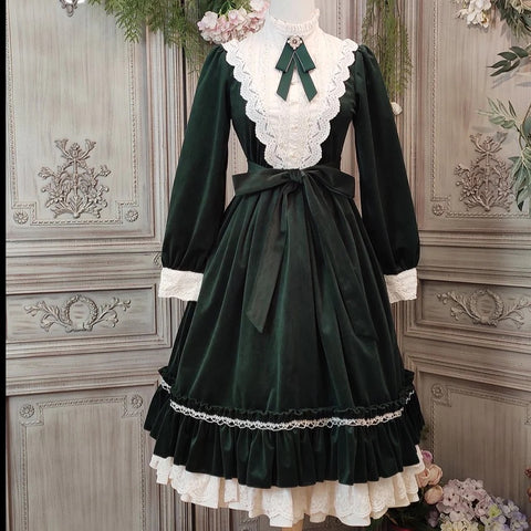 British classical lolita velvet dress