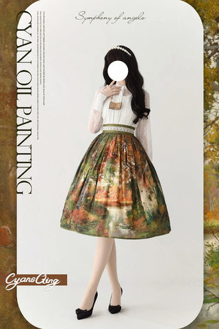 Spring/Summer/Autumn/Winter Oil Painting Skirt