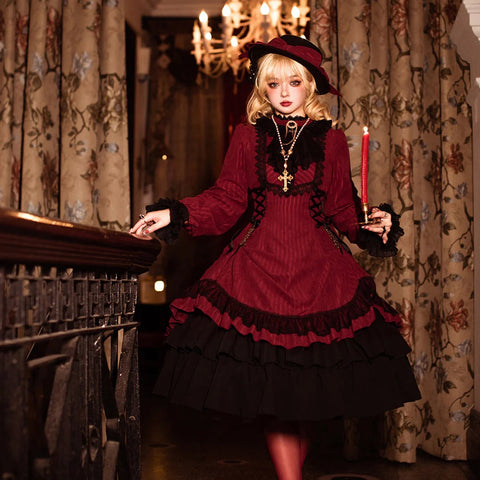 Lord and Noble Gothic Lolita Stand Collar Dress Plain Type