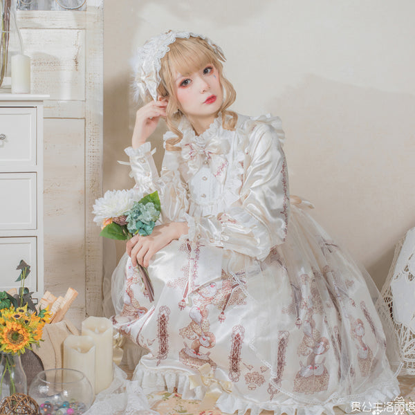 銀の雪姫 lolita ロリータ ワンピースセット gothic ロリータセット-