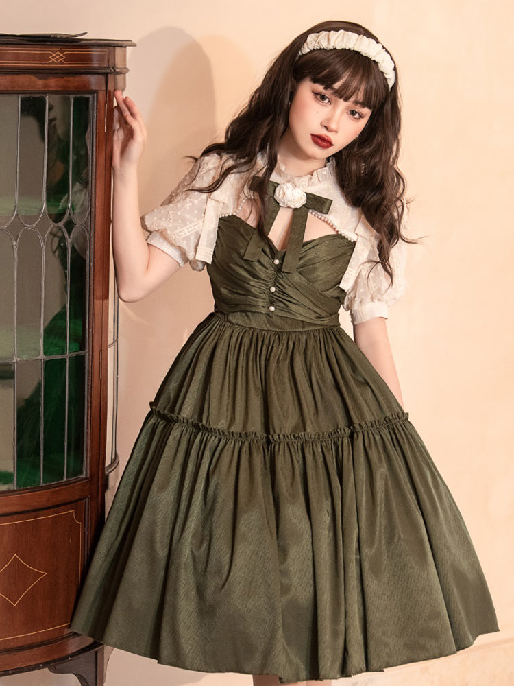 Green princess sweet elegant dress