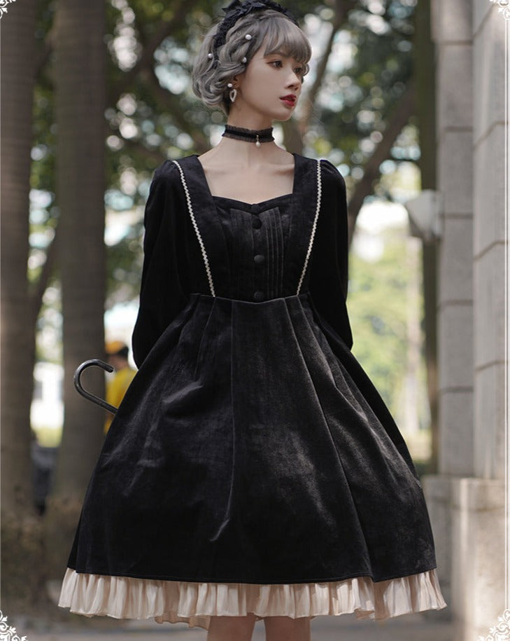 [Reservation sale] Velvet elegant classical dress