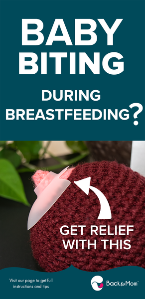 If your baby is biting while breastfeeding and you have sore nipples from baby biting then using a nipple bite guard will help you heal. If you have purple or cracked nipples this protects you from baby's teeth