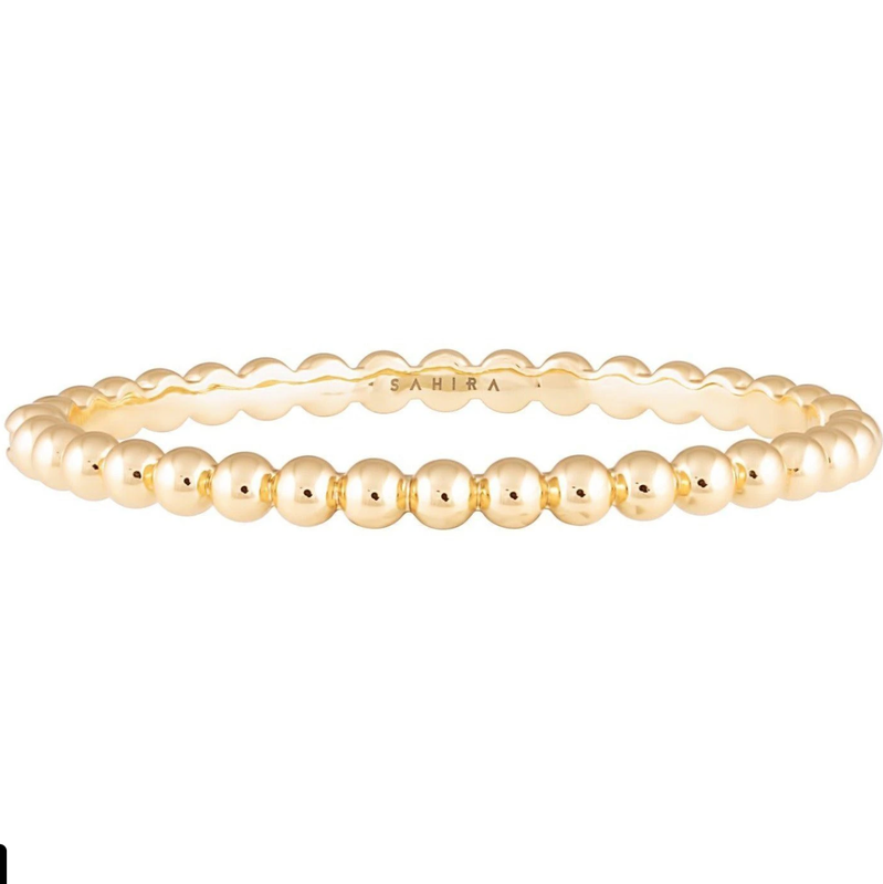 Beaded Stackable Bangle | 18k Gold