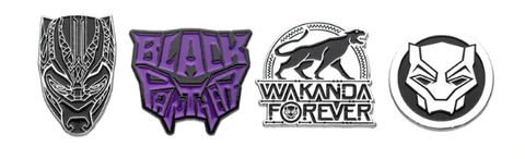 Marvel Black Panther Wakanda Forever Enamel Pin Set