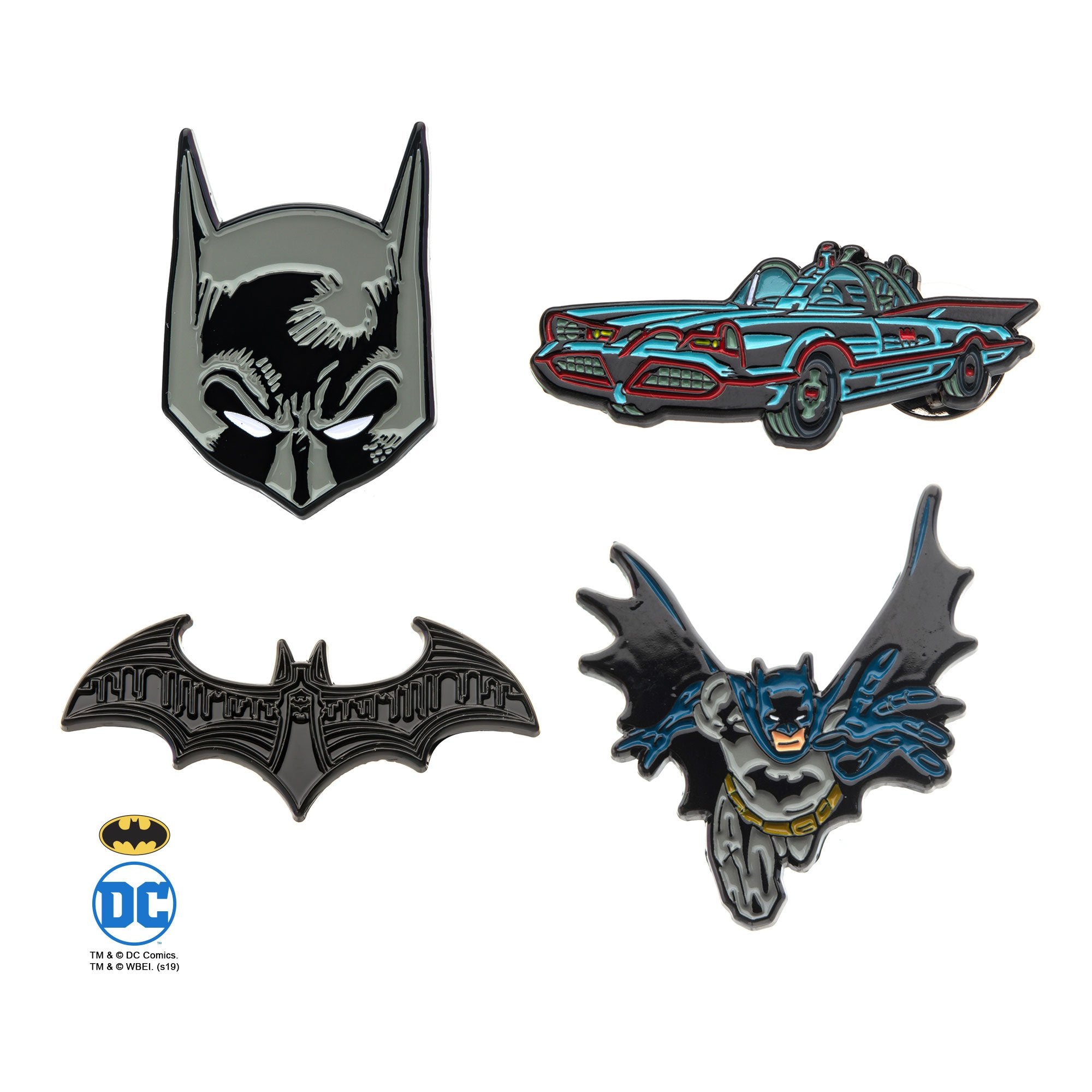 DC Comics Batman Enamel Lapel Pin Set (4pcs) – Jewelry Brands Shop