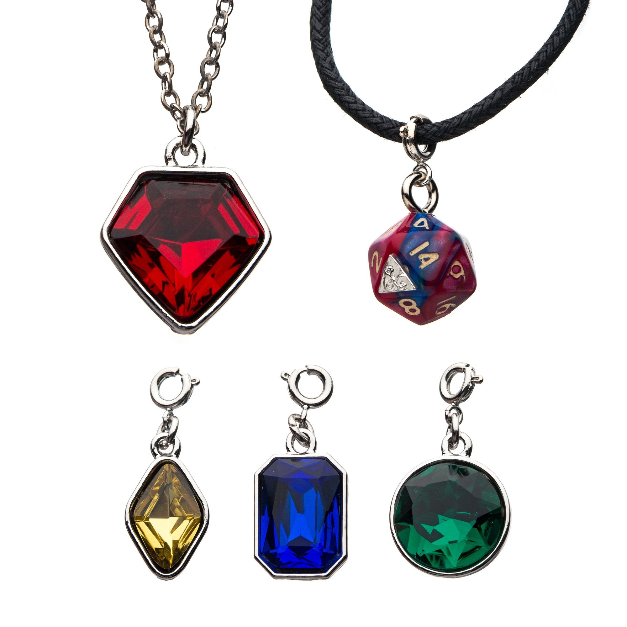 Colorful and Fun D20 Dice Necklace - DND Pendant Rose/Yellow