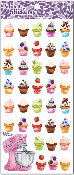 Cute Cupcake Stickers Set Pack 1