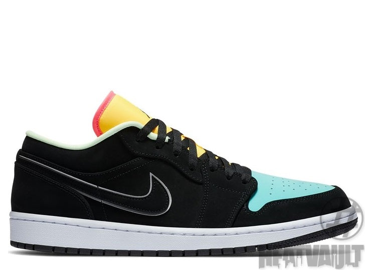 air jordan 1 low green and black