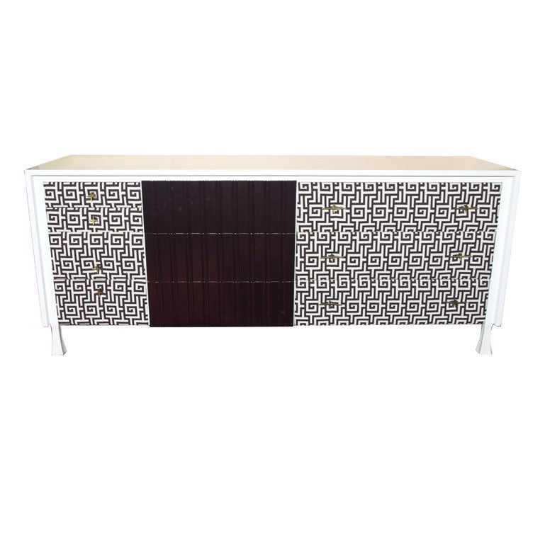 Lacquered Upholstered John Widdicomb Dresser G4 Decor Llc