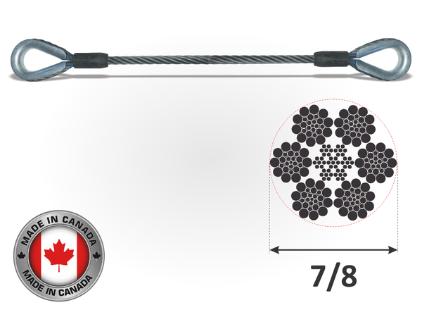 7/8 Wire Rope Sling - Standard Eye