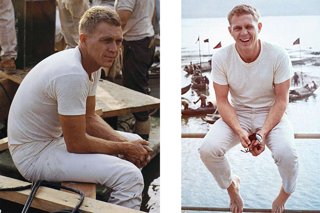 steve mcqueen white jeans