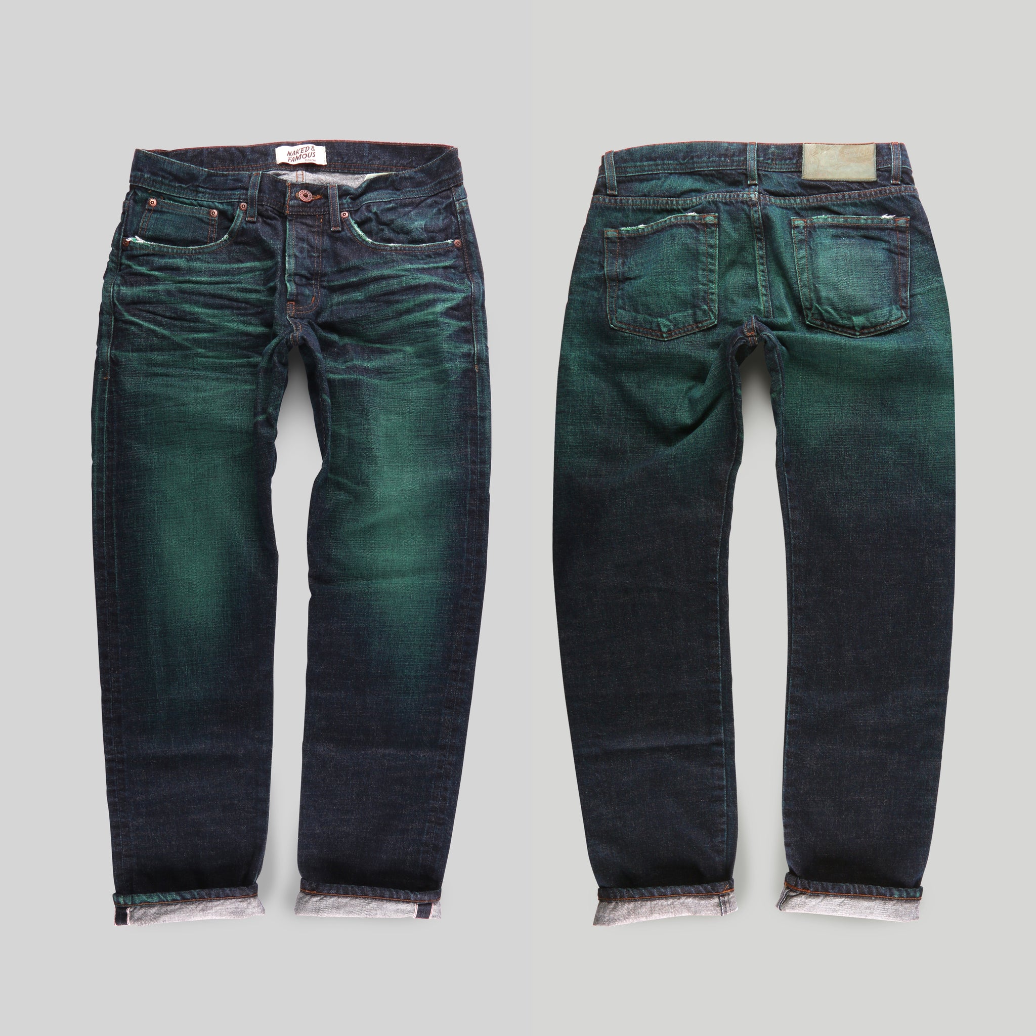 green selvedge jeans