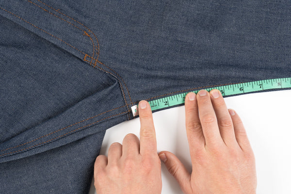 Inseam - Measure from the middle of the crotch stitching down the inseam to the bottom of the jean.