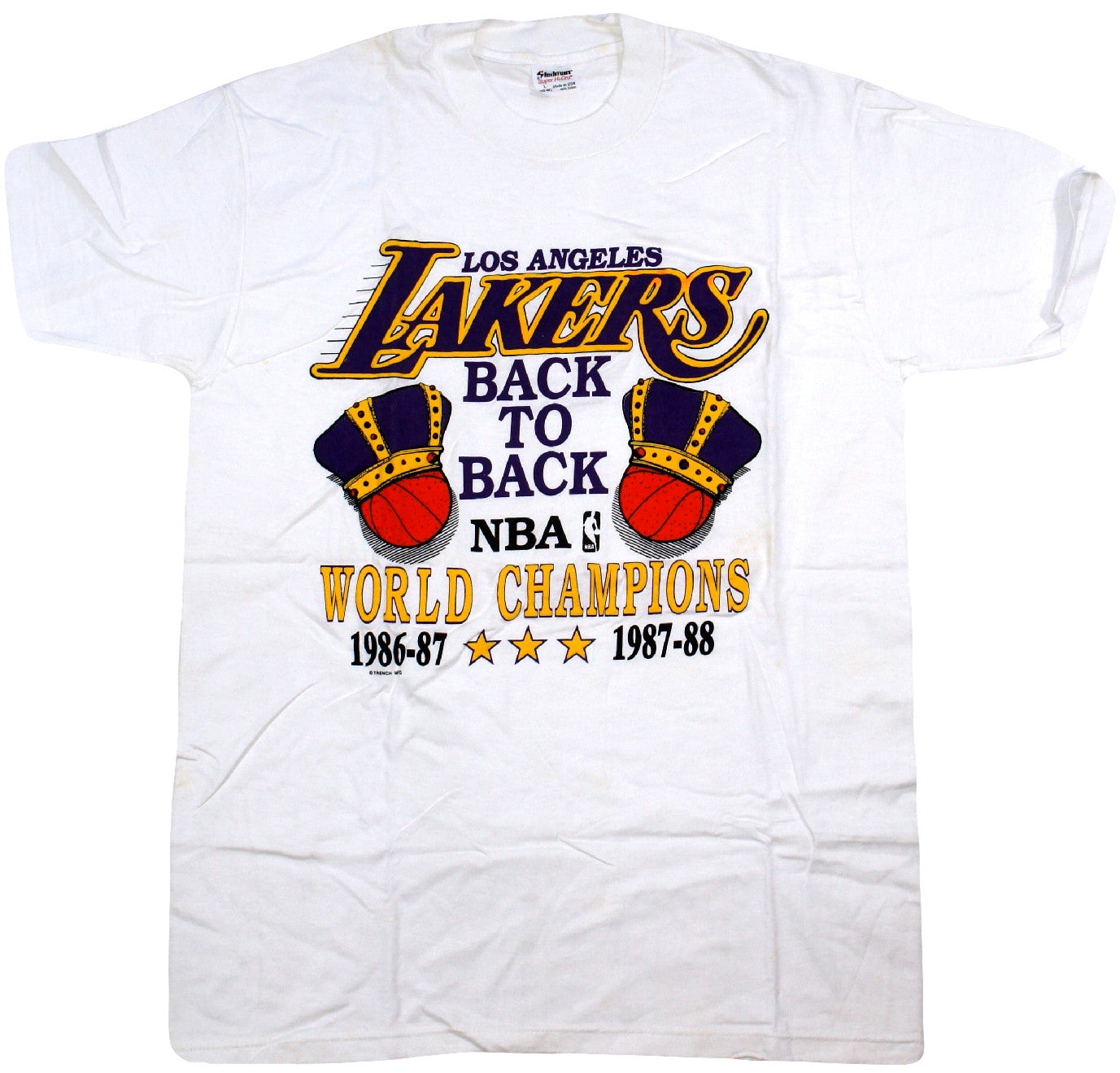 Los Angeles Lakers Vintage 1987 19 Back 2 Back Crowns Retro Shirt And Still