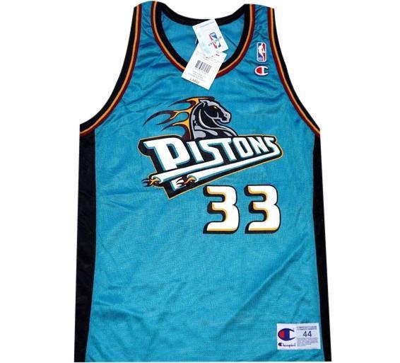 Grant Hill Pistons 90&#39;s Jersey Champion Throwback NBA Rare Horse Logo | And Still