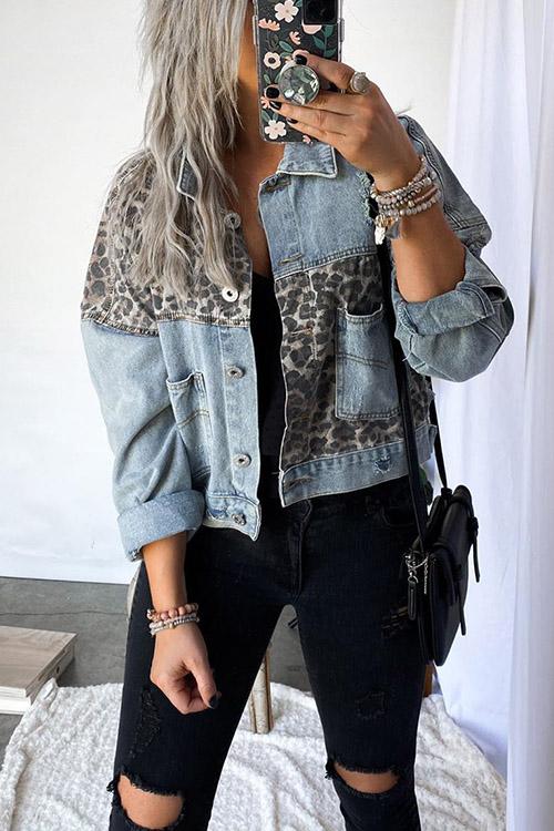 leopard denim jacket