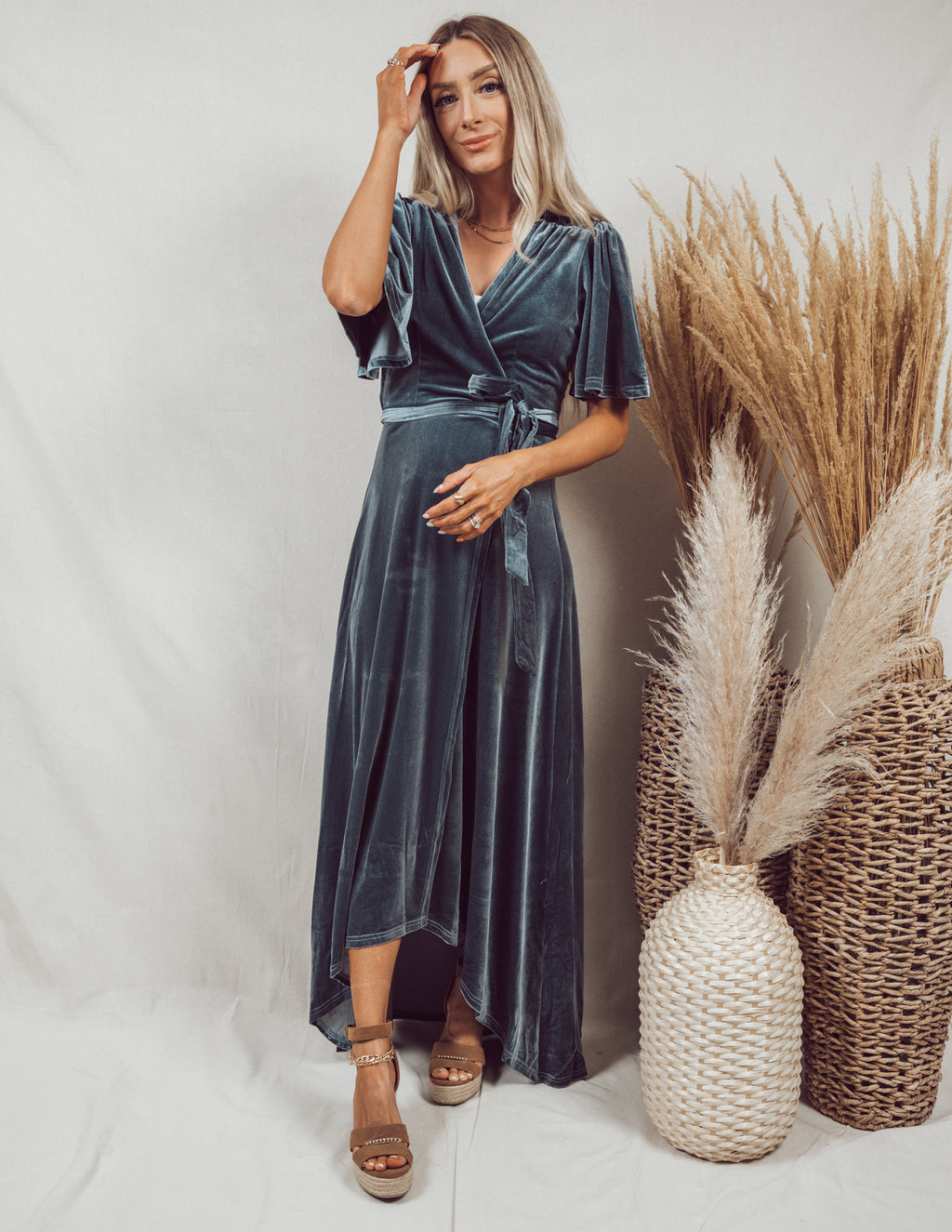 Marisole Velvet Wrap Dress – Shop Stevie