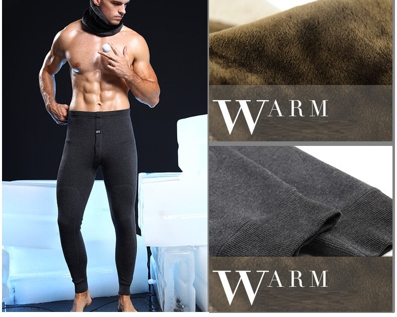 2018 New thermal underwear pants thick wear in very cold Winter underp ...