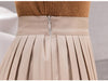 Casual Autumn Winter Women Mini Skirt High Waist Black Apricot Pleated Skirts Womens Fashion Pu Streetwear Skirt 7481 50