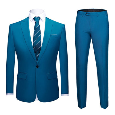Shenrun Men Suits 2 Pieces Jacket Pants Business Uniform Office Suit Wedding Groom Tuexdo Slim Fit Single Button Casual Formal