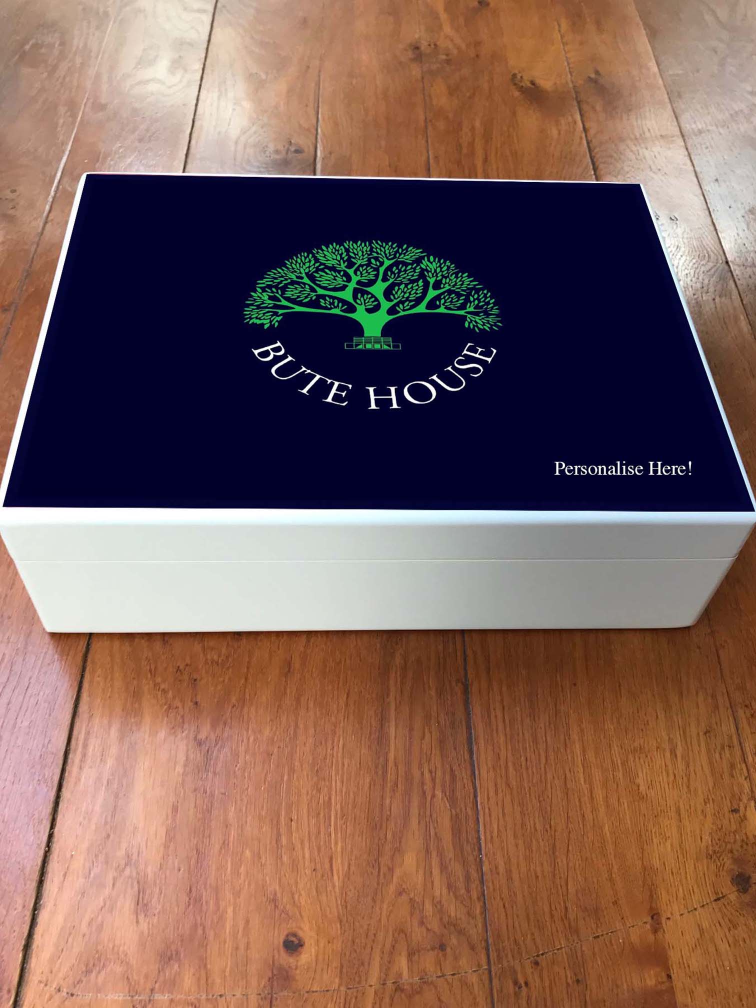 Box 2 - A4 Box - Personalised School Memory Wooden Box - With Your School Colour on Outside Top