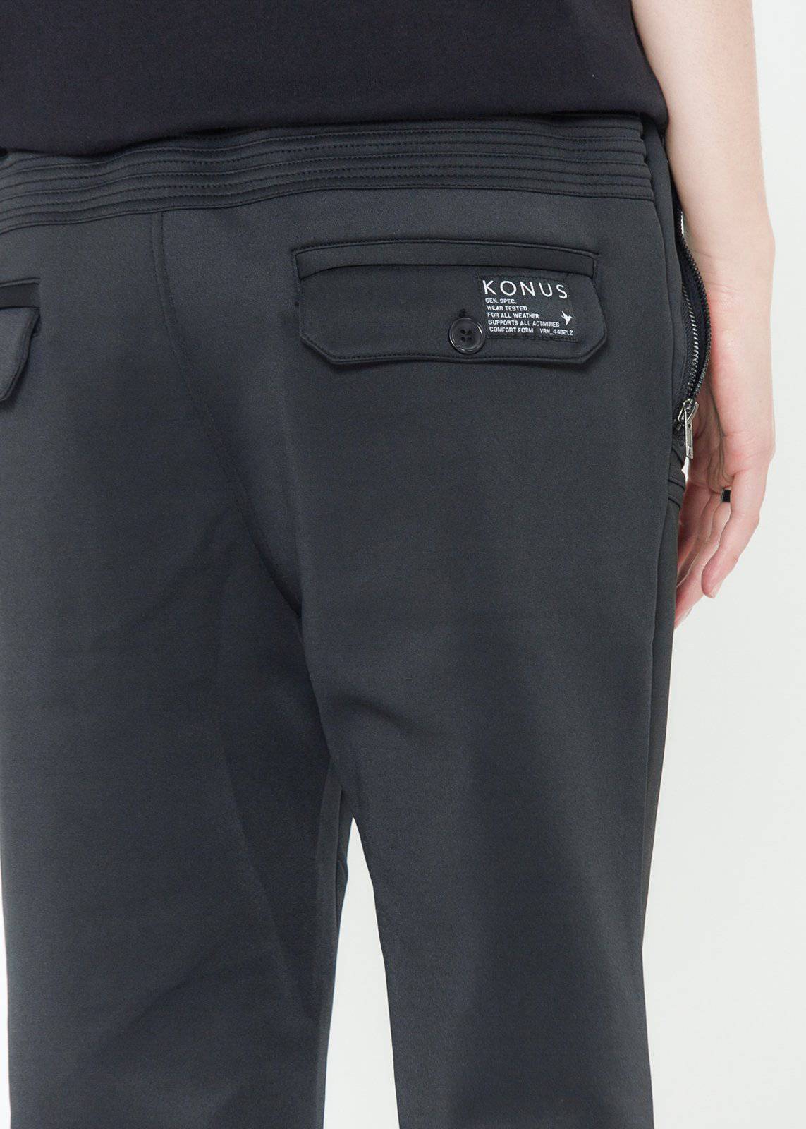 Konus Men's Track Pants With Pin Tuck Details in Black | Shop at Konus