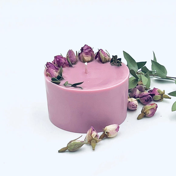 Natural soy wax candle with Rose and Vanilla scent