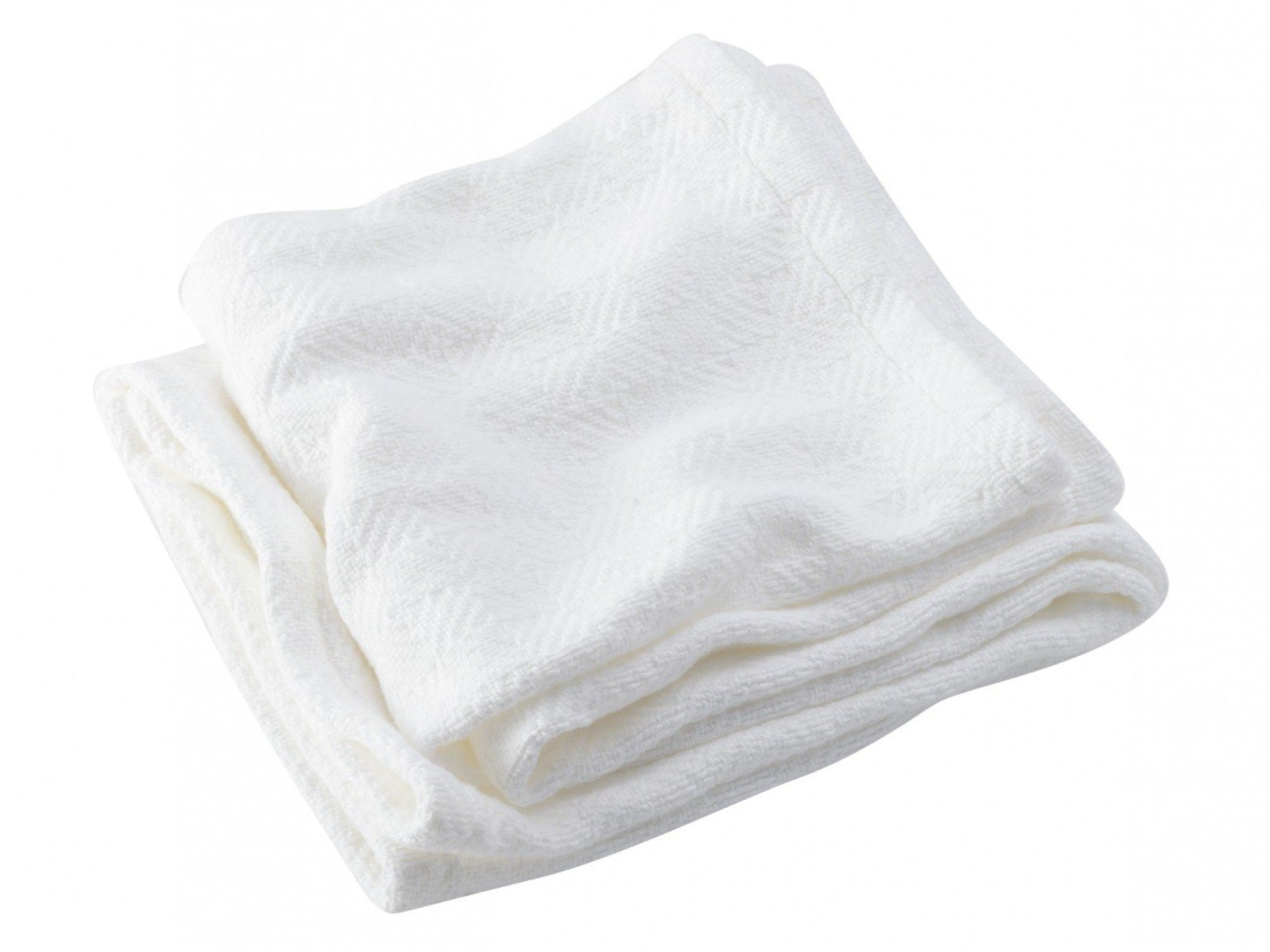 white cotton baby blanket
