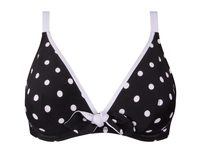 FBA3222 Noir Antigel Black with White Spots La Pois Toujours Triangle Bikini Top