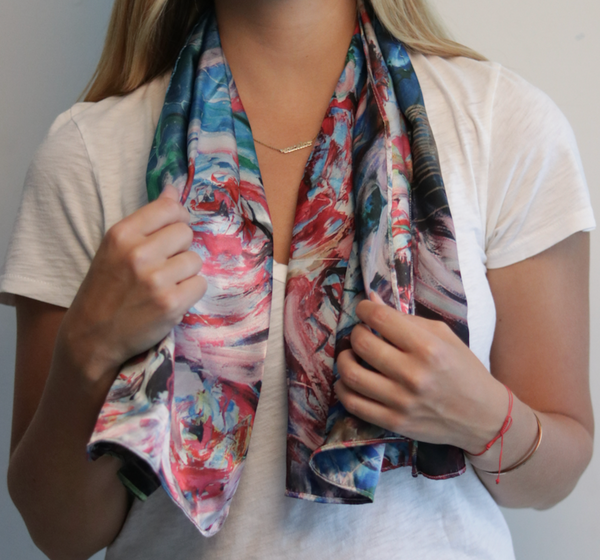 Blue Flower Scarf - Ecart