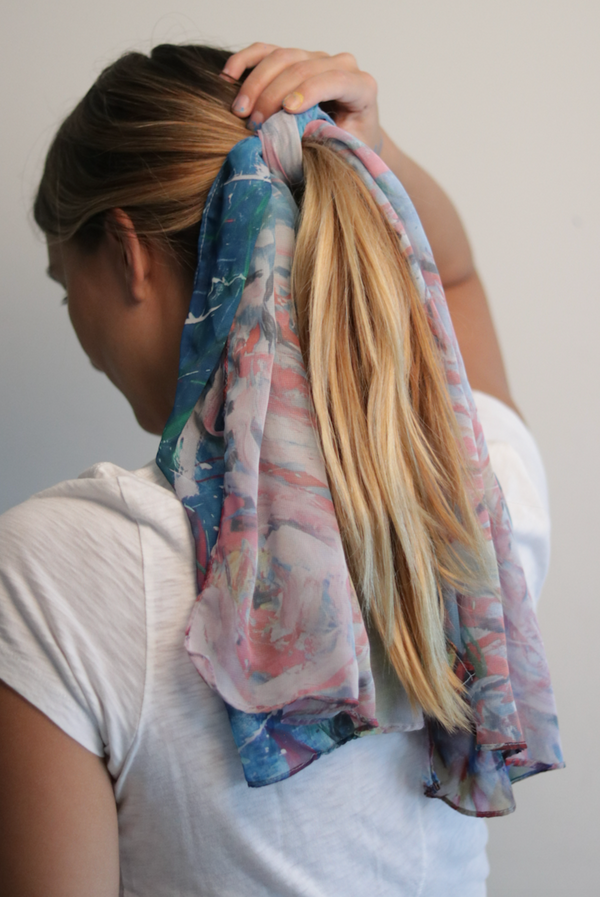 Blue Flower Scarf - Ecart