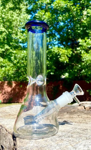 8 Inches Accent Blue Beaker Water Pipe Bong