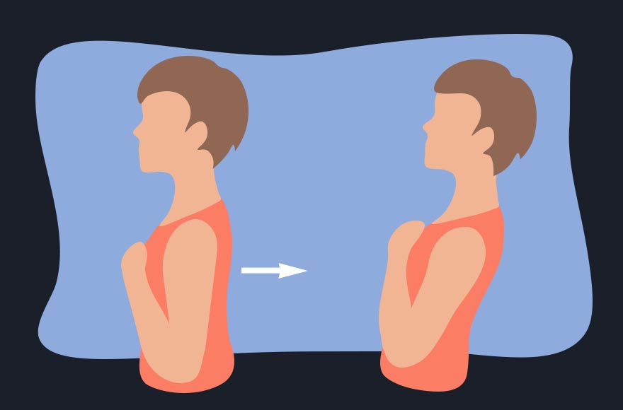 Nackenübung Oberkörper nach hinten
