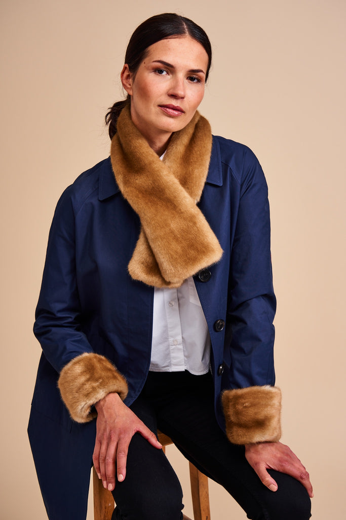 Helen Moore Tippet Scarf and Wrist Warmers in Mink