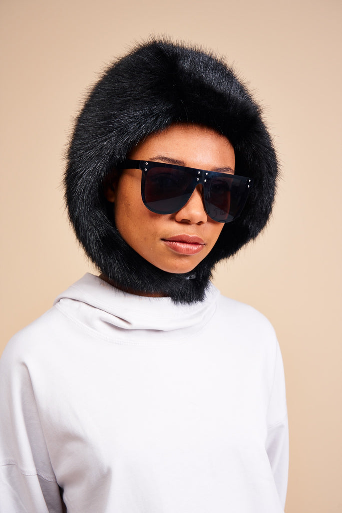 Helen Moore Faux Fur Hood Black