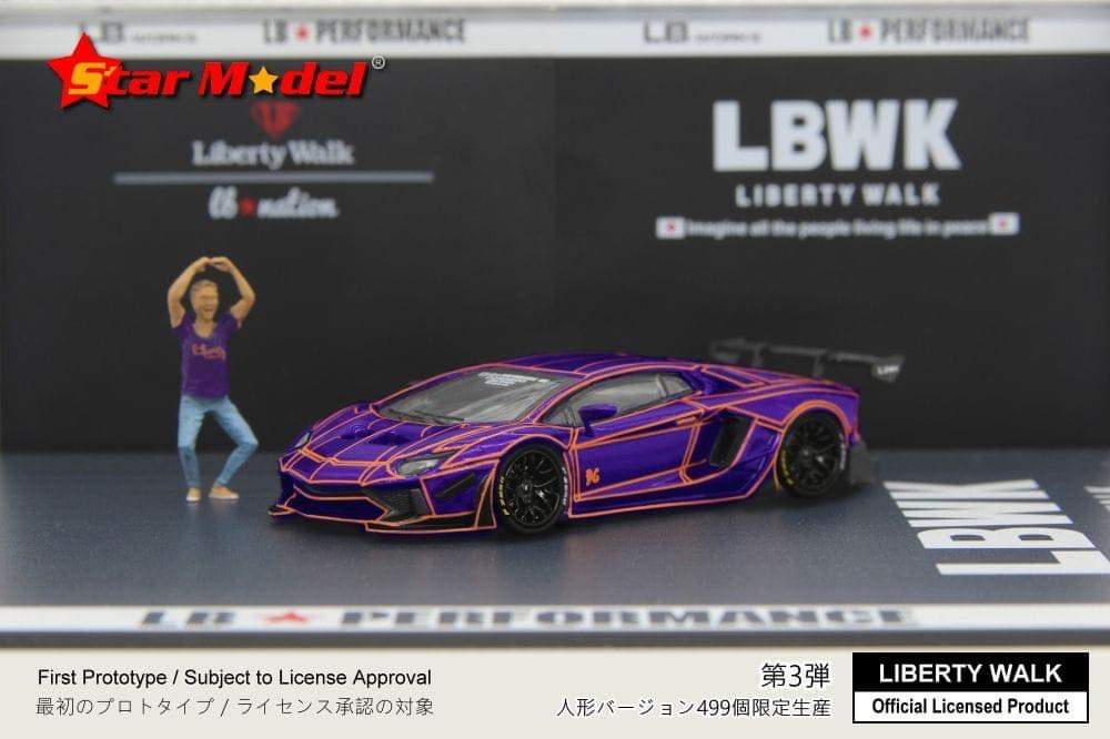 Star Model LB Lamborghini Aventador LP700-4 2.0 Tron Purple 1:64